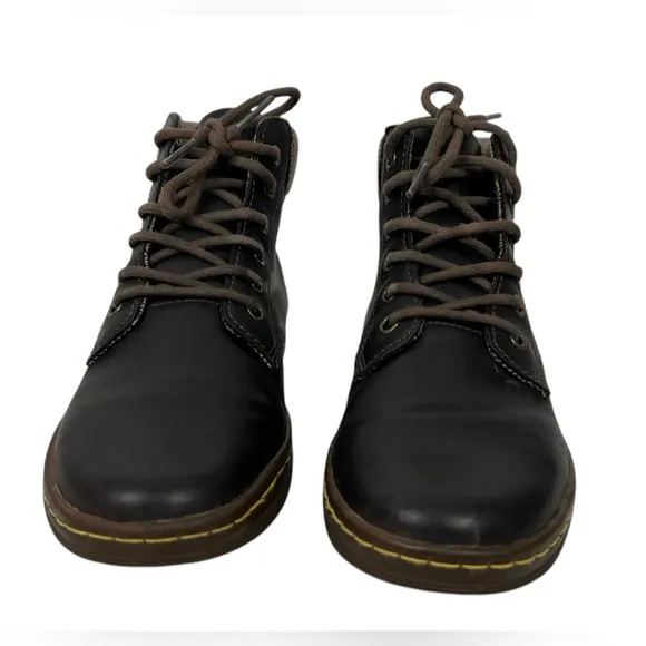 Dr Martens Maelly Brown Leather 6 Eye Lace Up Ankle Boots Size EU 38 US L 7