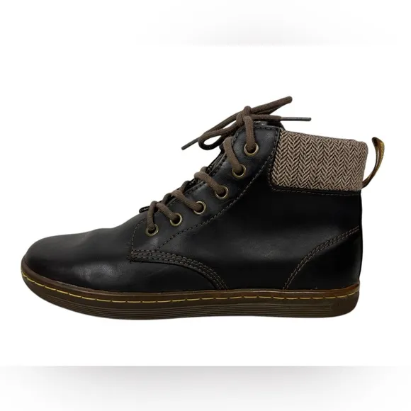 Dr Martens Maelly Brown Leather 6 Eye Lace Up Ankle Boots Size EU 38 US L 7