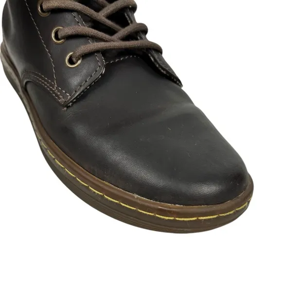 Dr Martens Maelly Brown Leather 6 Eye Lace Up Ankle Boots Size EU 38 US L 7
