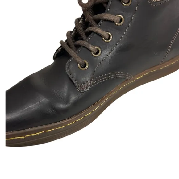 Dr Martens Maelly Brown Leather 6 Eye Lace Up Ankle Boots Size EU 38 US L 7