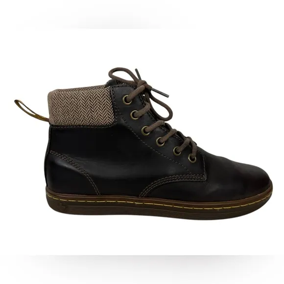 Dr Martens Maelly Brown Leather 6 Eye Lace Up Ankle Boots Size EU 38 US L 7