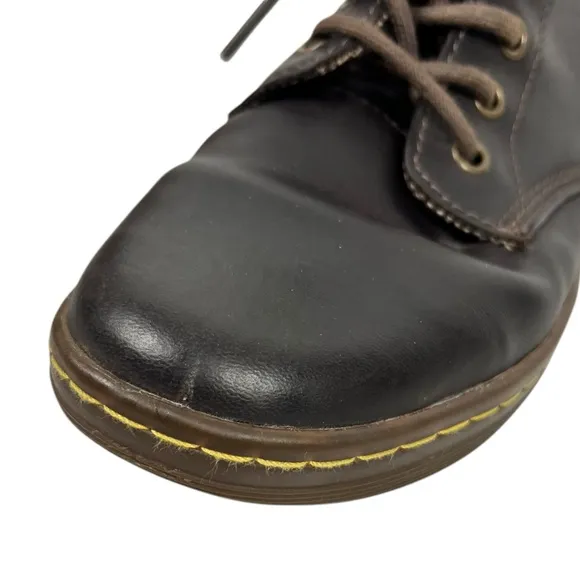Dr Martens Maelly Brown Leather 6 Eye Lace Up Ankle Boots Size EU 38 US L 7