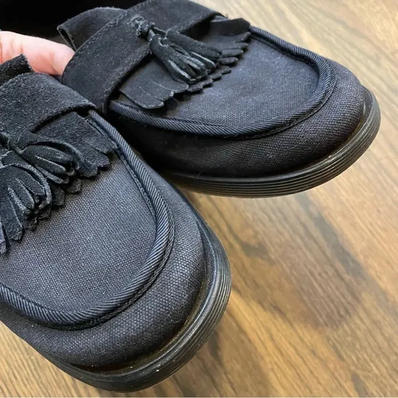 DR. MARTENS Perth Canvas and Suede Leather Tassel Loafer Shoes Mens 11