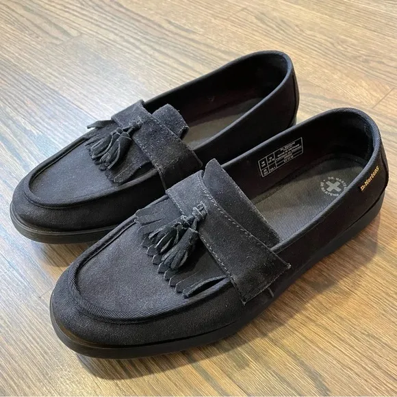 DR. MARTENS Perth Canvas and Suede Leather Tassel Loafer Shoes Mens 11