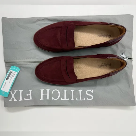 Dr. Scholl's Womens Nice Day Slip On Loafer Cali Wine Burgundy Microfiber sz 8.5