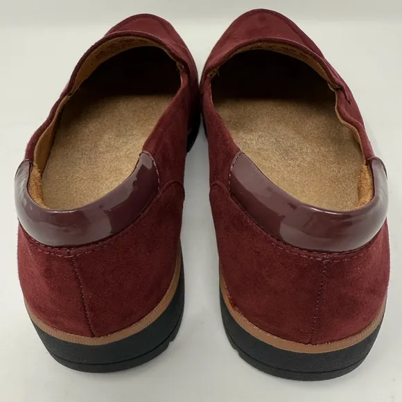Dr. Scholl's Womens Nice Day Slip On Loafer Cali Wine Burgundy Microfiber sz 8.5