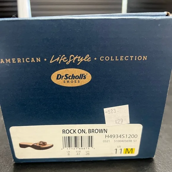 DR. SCHOLL'S Women's Rock On Slide Sandals Brown Leopard Retro Shoes 11 M NEW