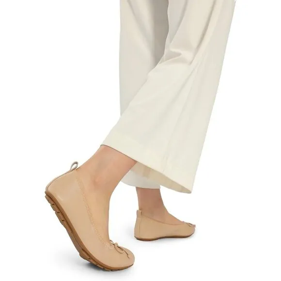 Dream Pairs Flats Shoes Women Cream Polyurethane Foldable Ballet Round Toe Shoes