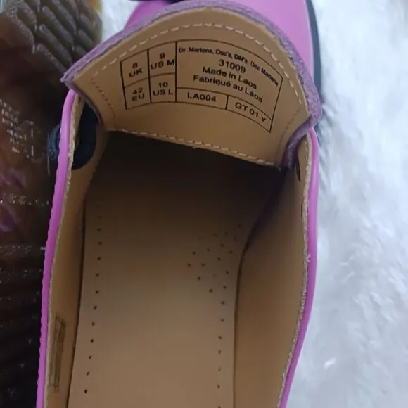 Dr. Martens Pink Smooth Leather Oxford Shoes Men's size 9