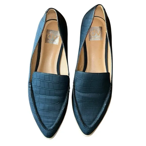 DV Dolce Vita Island Women’s Croc Loafers Pointy Toe‎ Shoes Black Women’s 8.5