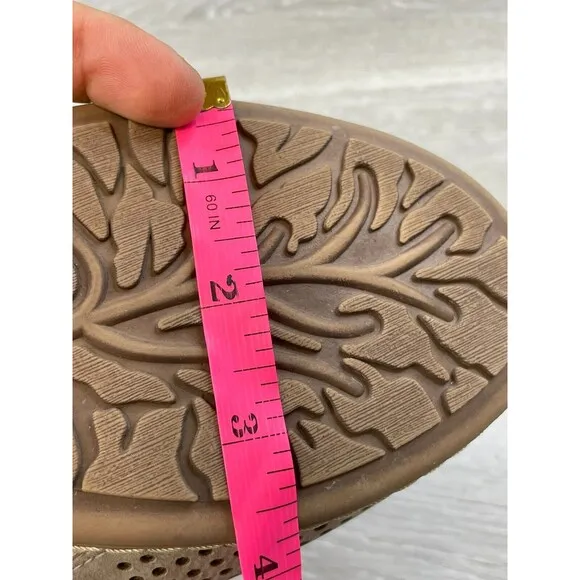 Earth Shelly 601812WW Women's US 7D Brown Perforated Leather Slingback Sandal