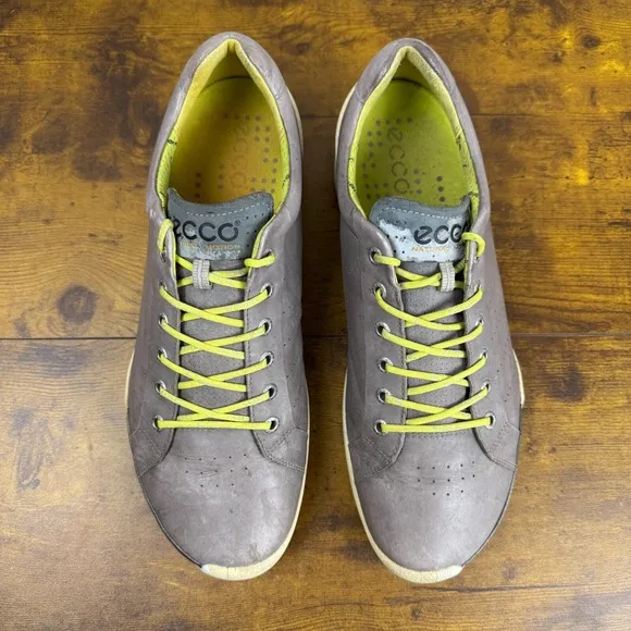 ECCO Biom Golf Shoes Mens EU 44 US 10-10.5 Yak Leather Spikeless Natural Motion