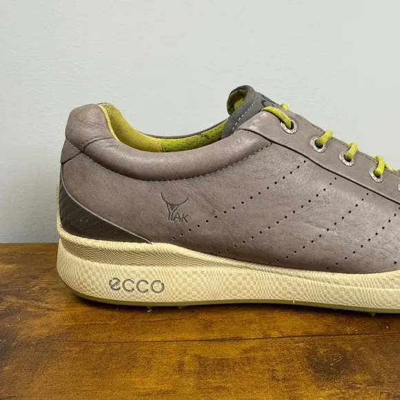 ECCO Biom Golf Shoes Mens EU 44 US 10-10.5 Yak Leather Spikeless Natural Motion