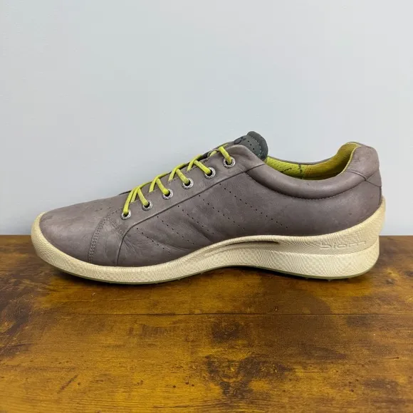 ECCO Biom Golf Shoes Mens EU 44 US 10-10.5 Yak Leather Spikeless Natural Motion