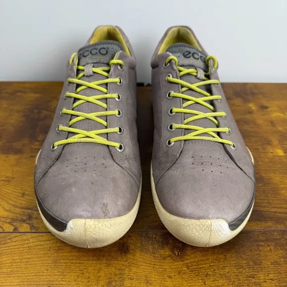 ECCO Biom Golf Shoes Mens EU 44 US 10-10.5 Yak Leather Spikeless Natural Motion