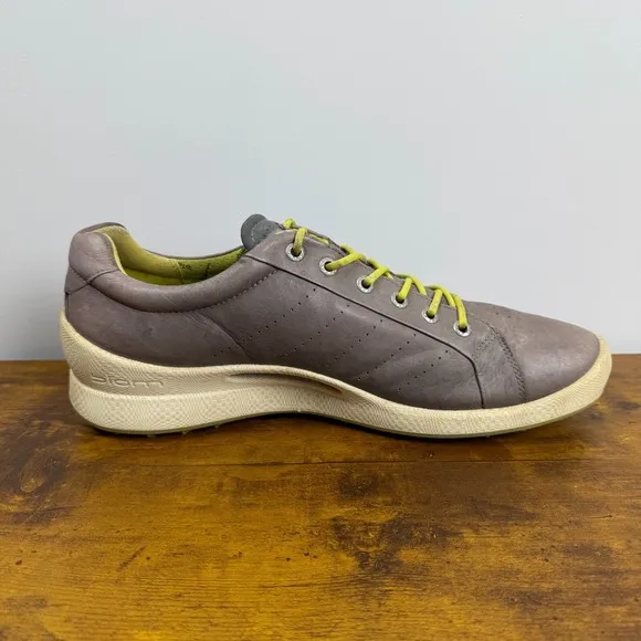 ECCO Biom Golf Shoes Mens EU 44 US 10-10.5 Yak Leather Spikeless Natural Motion