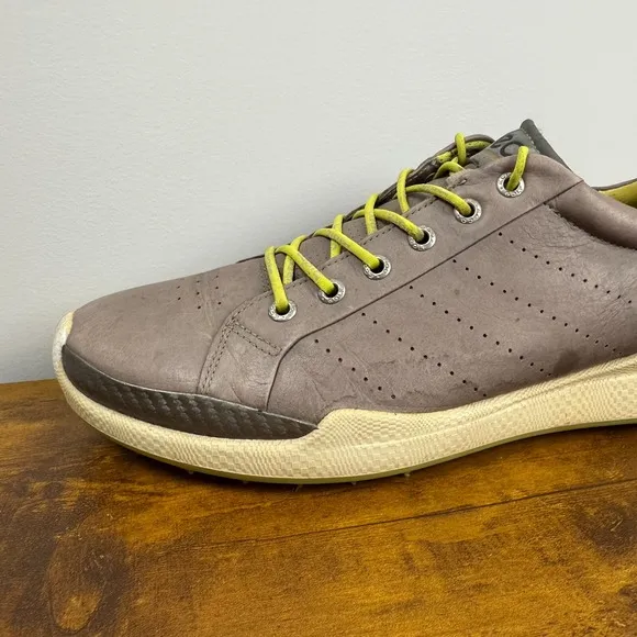 ECCO Biom Golf Shoes Mens EU 44 US 10-10.5 Yak Leather Spikeless Natural Motion