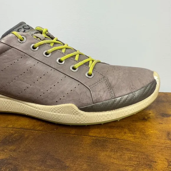 ECCO Biom Golf Shoes Mens EU 44 US 10-10.5 Yak Leather Spikeless Natural Motion