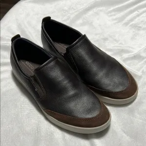 Ecco Collin 2.0 Danish Design Brown Leather Slip On Shoes Sneakers 11