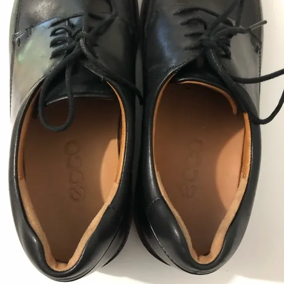 ECCO Holton Black Leather Lace Up Oxfords Shoes Size US 10 / 10.5 EUR 44