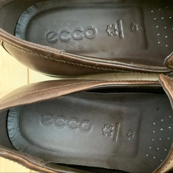 Ecco Melbourne brown amber leather penny loafers shoes size 9