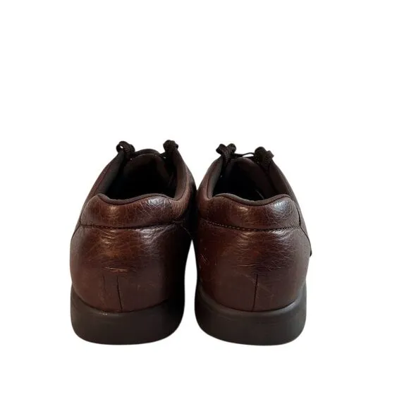 ECCO Men's Brown Leather Lace-Up Sneakers Size 15M Casual Comfort Shoes