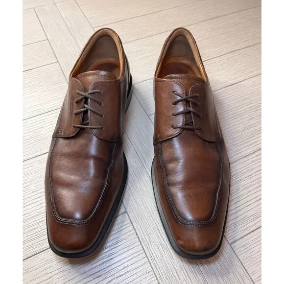 ECCO‎ men's lace up amber brown oxford leather dress shoes. EU size 46