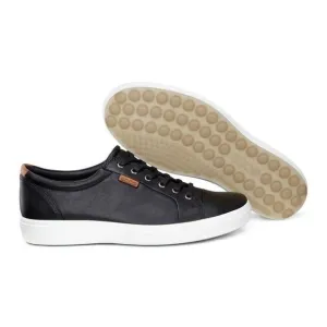 Ecco mens shoes Soft 7 Casual Black Leather Sneakers SZ 10 US 44 EU