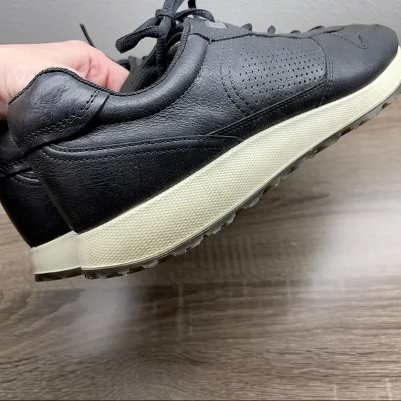 ECCO Sneak Trend Leather Shoes Black Lace Up Danish Design Size 45, 11,5 US Men