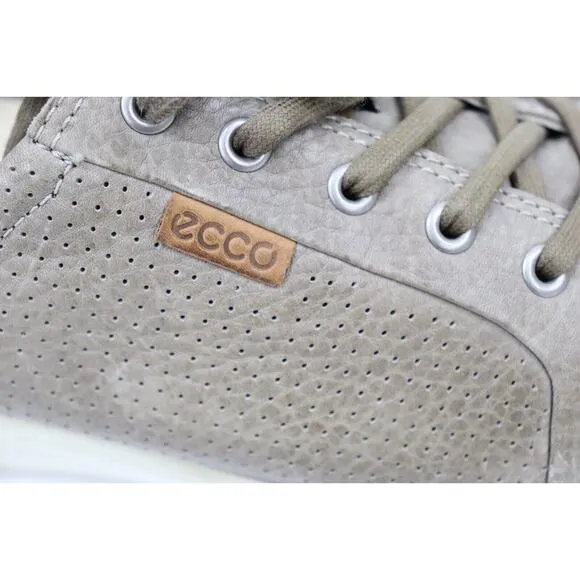 ECCO SOFT 7 MAN SHOES SNEAKERS DARK GRAY LEATHER SIZE US 10