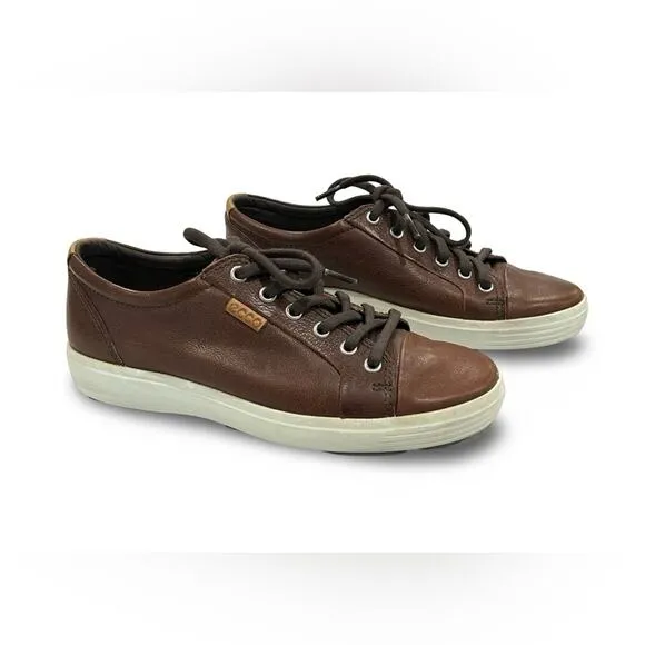 Ecco Soft 7 Mens Sneakers Size 5 EU 39 Brown Leather Lace Up