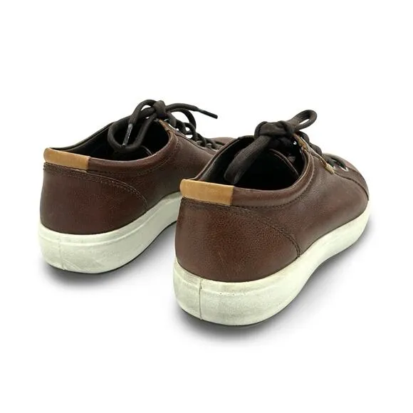 Ecco Soft 7 Mens Sneakers Size 5 EU 39 Brown Leather Lace Up