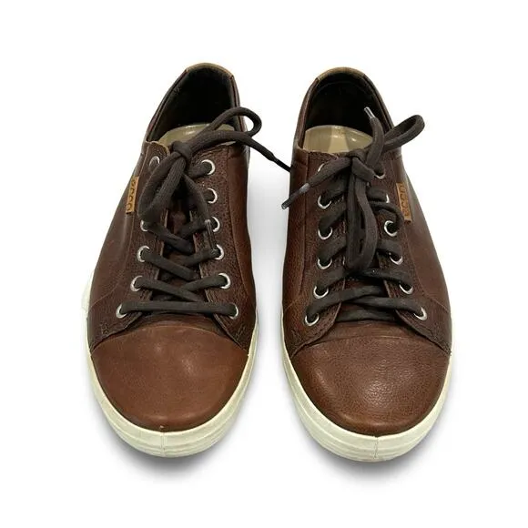 Ecco Soft 7 Mens Sneakers Size 5 EU 39 Brown Leather Lace Up