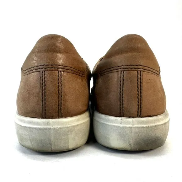 Ecco Soft 7 Retro Tie Sneaker Mens 50 US 16 Brown Leather Casual Shoes
