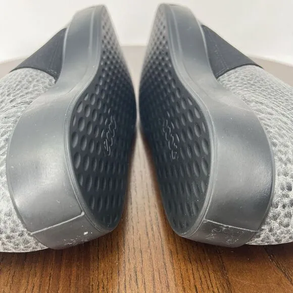 Ecco Soft 8 Band Shoes Women's 39 / 8 Gray Leather Comfort Flats Sneakers‎