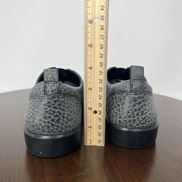 Ecco Soft 8 Band Shoes Women's 39 / 8 Gray Leather Comfort Flats Sneakers‎
