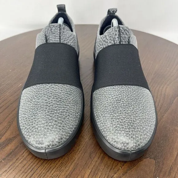 Ecco Soft 8 Band Shoes Women's 39 / 8 Gray Leather Comfort Flats Sneakers‎