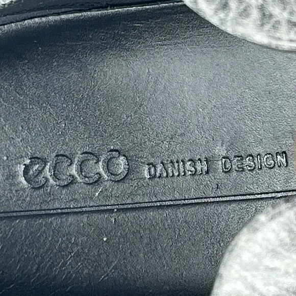 Ecco Soft 8 Band Shoes Women's 39 / 8 Gray Leather Comfort Flats Sneakers‎