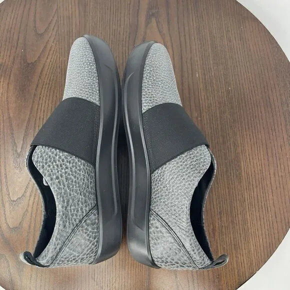 Ecco Soft 8 Band Shoes Women's 39 / 8 Gray Leather Comfort Flats Sneakers‎