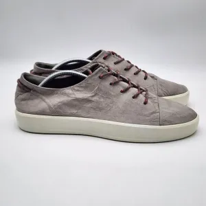 Ecco Soft 8 Gray Leather Sneakers Lace UP Men's Size 47/ 13 US Extra Width Shoes