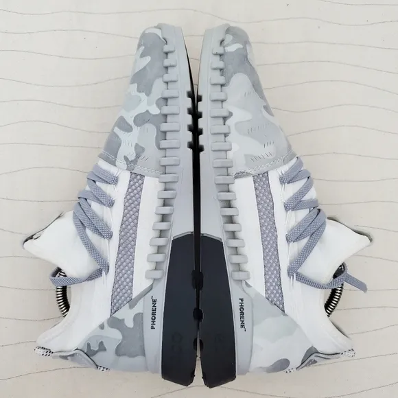Ecco Womems Zipflex Phorene Gray/White Camo Athletic Sneakers Shoes Size 8-8.5