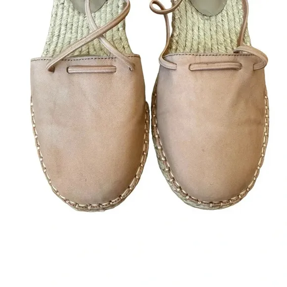 Eileen Fisher Espadrille Flat Sandals Lace Suede Boho Blush Size 7 Women’s New
