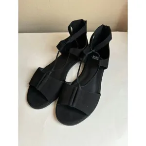 Eileen Fisher Rose Nubuck Black Sandals Womens Size 8.5