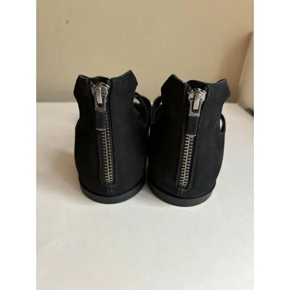 Eileen Fisher Rose Nubuck Black Sandals Womens Size 8.5