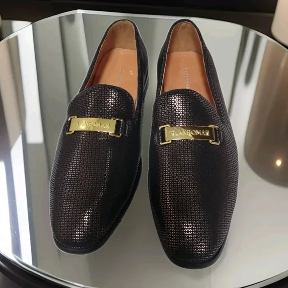 Elan Roman Mens Black Loafers New Size 12
