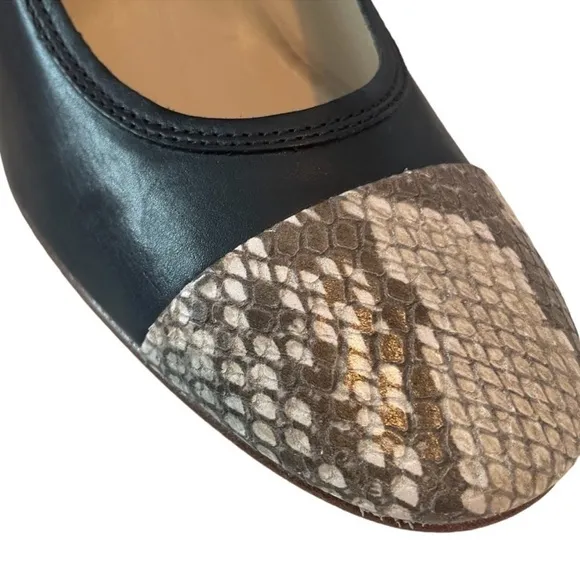 EUC Atillio Giusti Leombruni Cap Snakeskin Embossed Leather Heels size 10