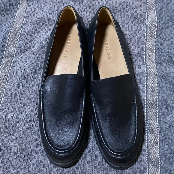 Everlane Modern Loafer Genuine Leather Round Toe Size 8.5 Spring Office Neutral