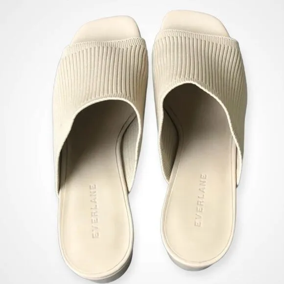 Everlane The Glove Mule in ReKnit White Bone Size 9 NEW