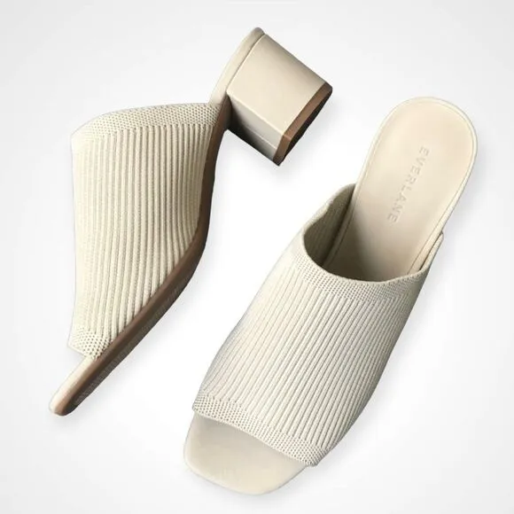 Everlane The Glove Mule in ReKnit White Bone Size 9 NEW