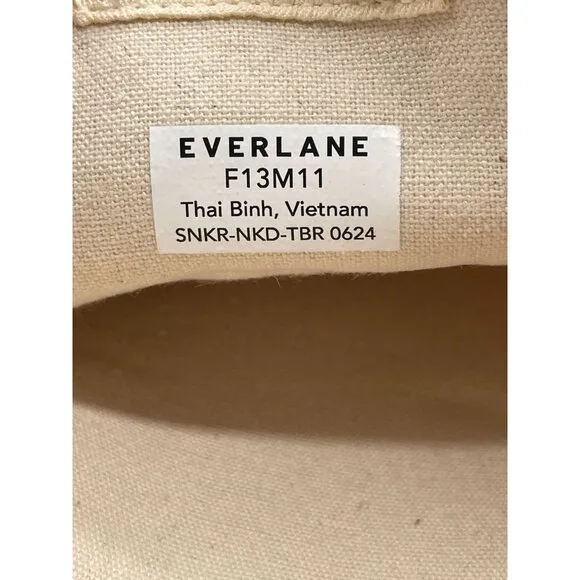 Everlane The Tread Bare Sneaker Mens Sz 11 Canvas Low Top Sneakers Beige Blue